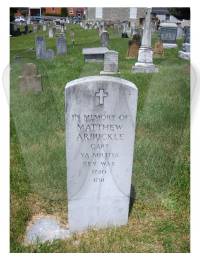 Headstone of Captain Matthew Arbuckle