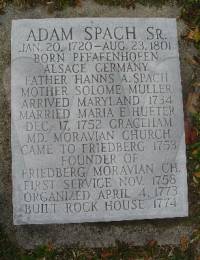 Adam Spach Headstone, 2nd image