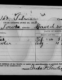 Irdo Towler Oklahoma School Census 1912